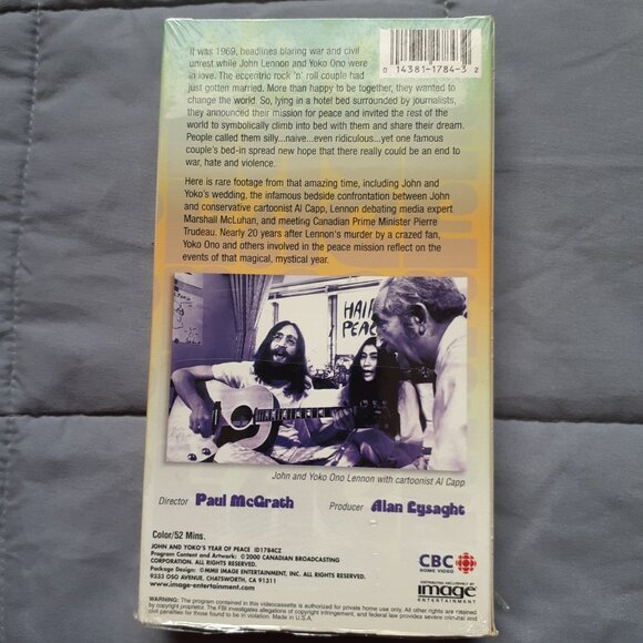 John and Yoko's Year of Peace VHS 2000 John Lennon and Yoko Ono The Beatles - Picture 3 of 8